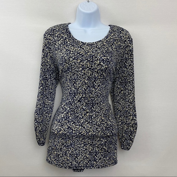 Choices Tops - Choices Blue, White & Cream Blouse Size L R-45